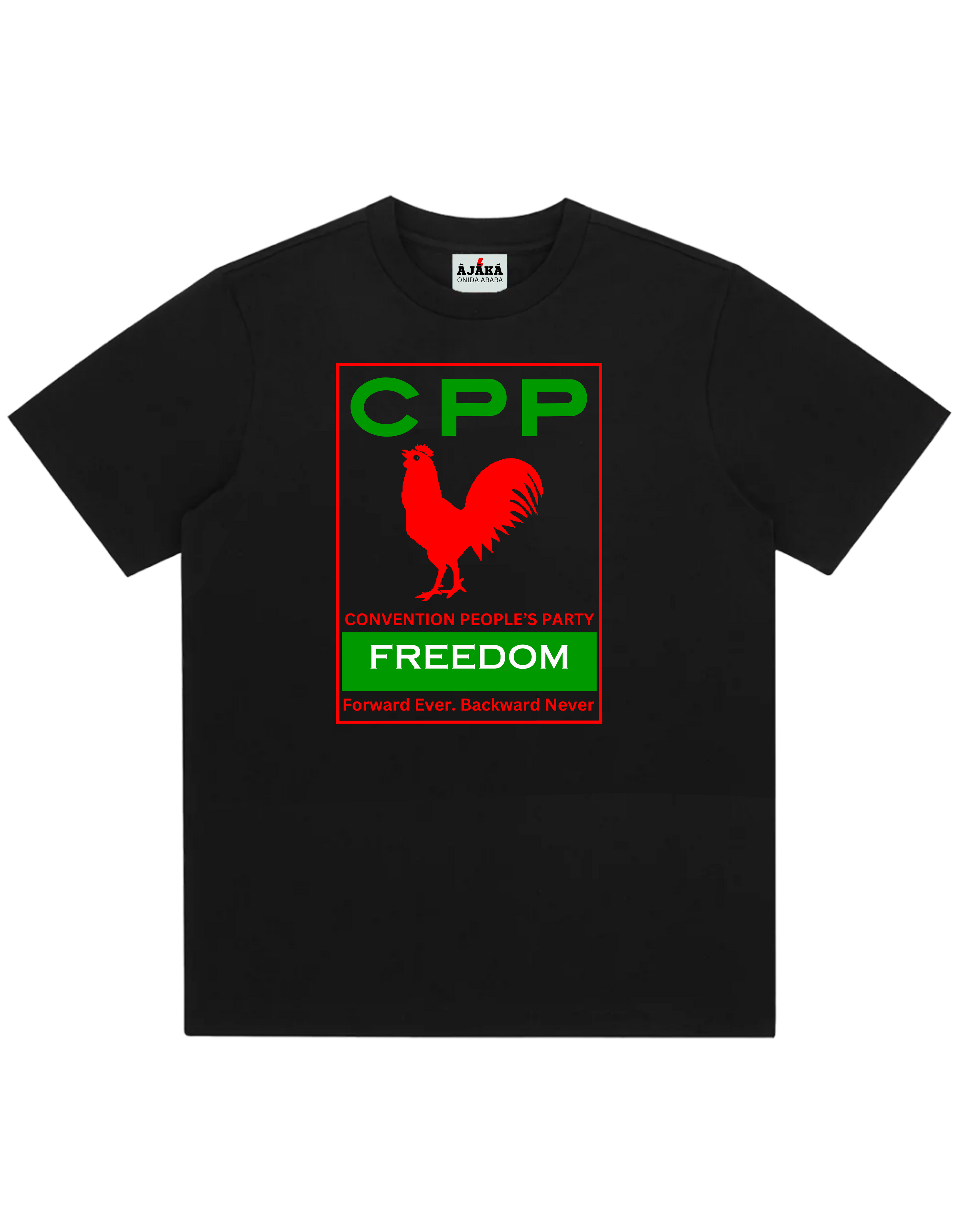 ÀJÀKÁ™ FREEDOM FIGHTER 100% ORGANIC COTTON BLACK T- SHIRTS 