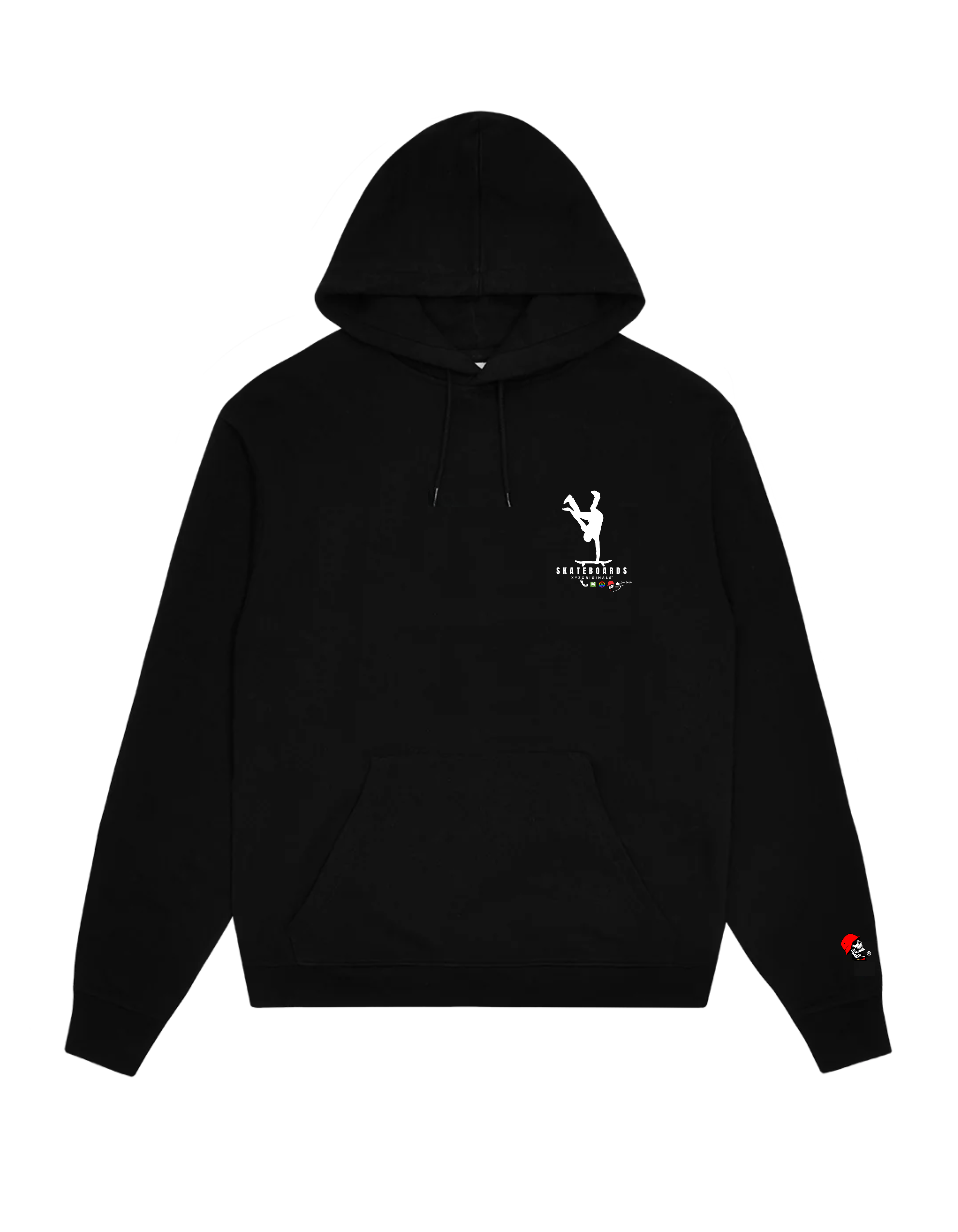 One Arm Handstand Kickflip Unisex Pullover Hoodie-Black