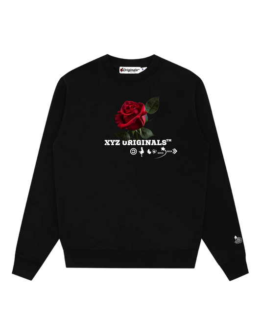 XO™Rose Logo Unisex Crewneck - Black