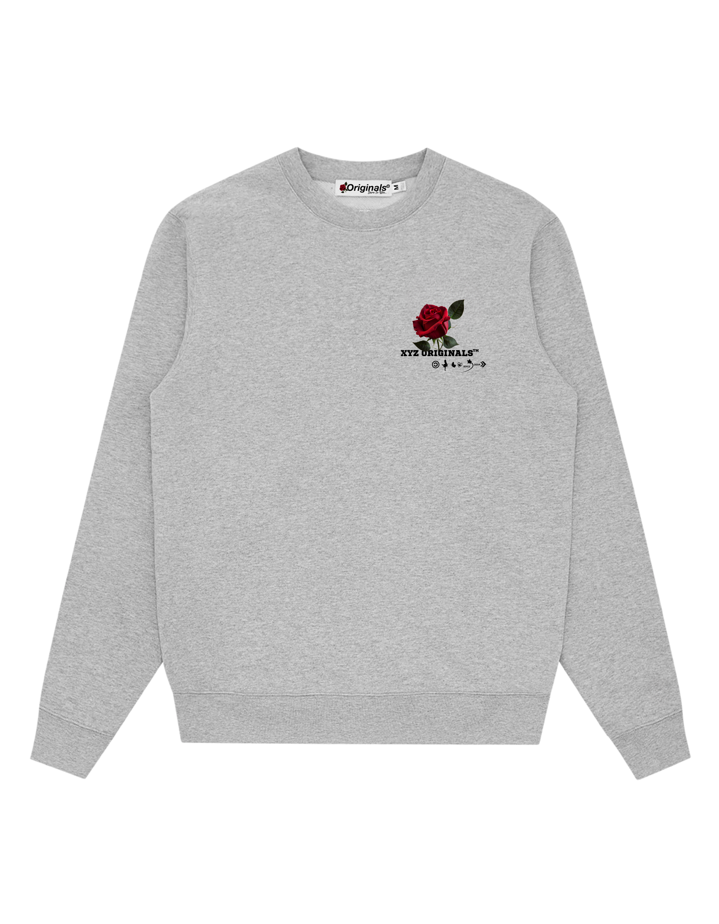 XYZ Originals Rose Logo Unisex Crewneck-HeatherGrey