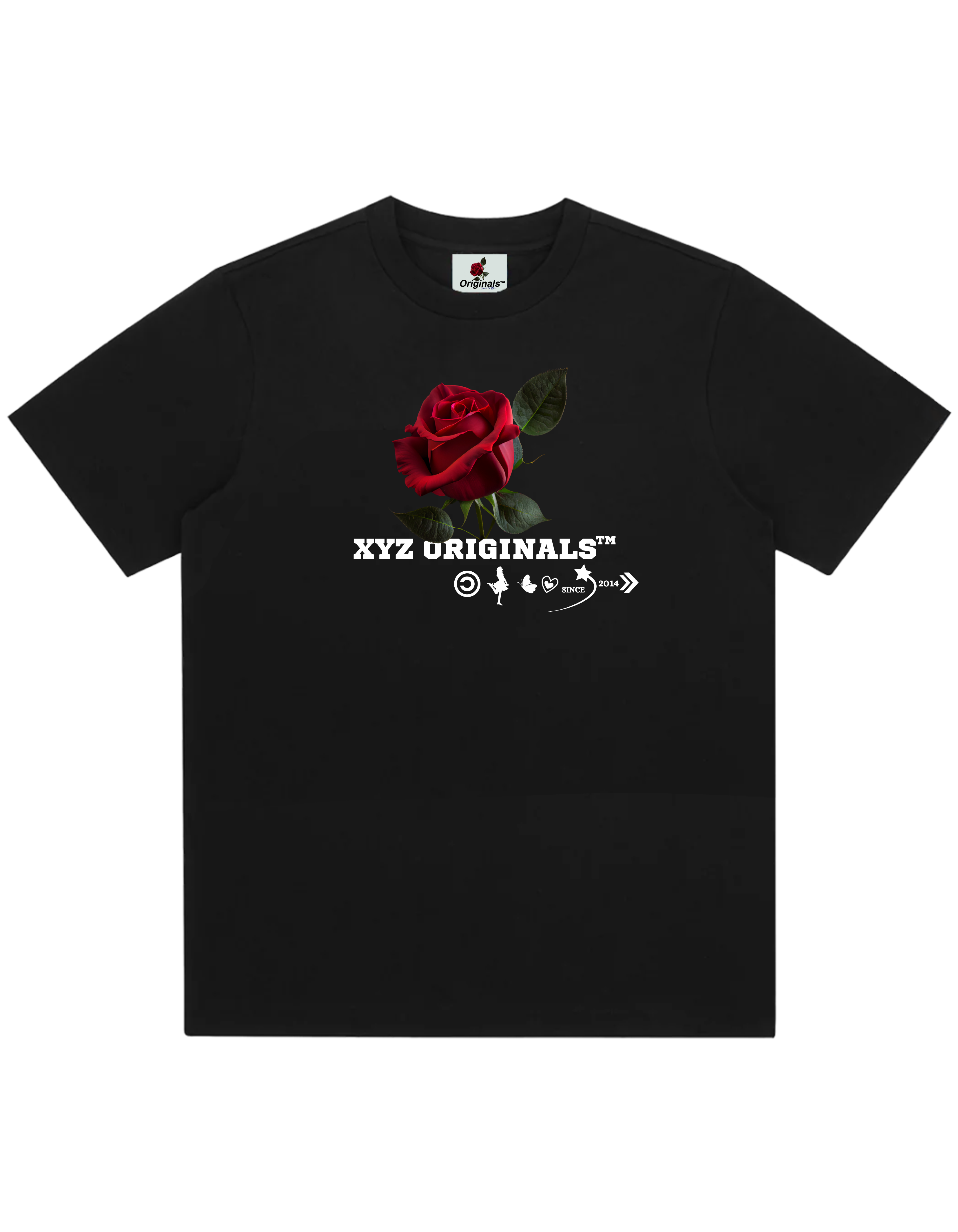 XYZ Originals ™Rose Logo Unisex T-Shirt - Black 